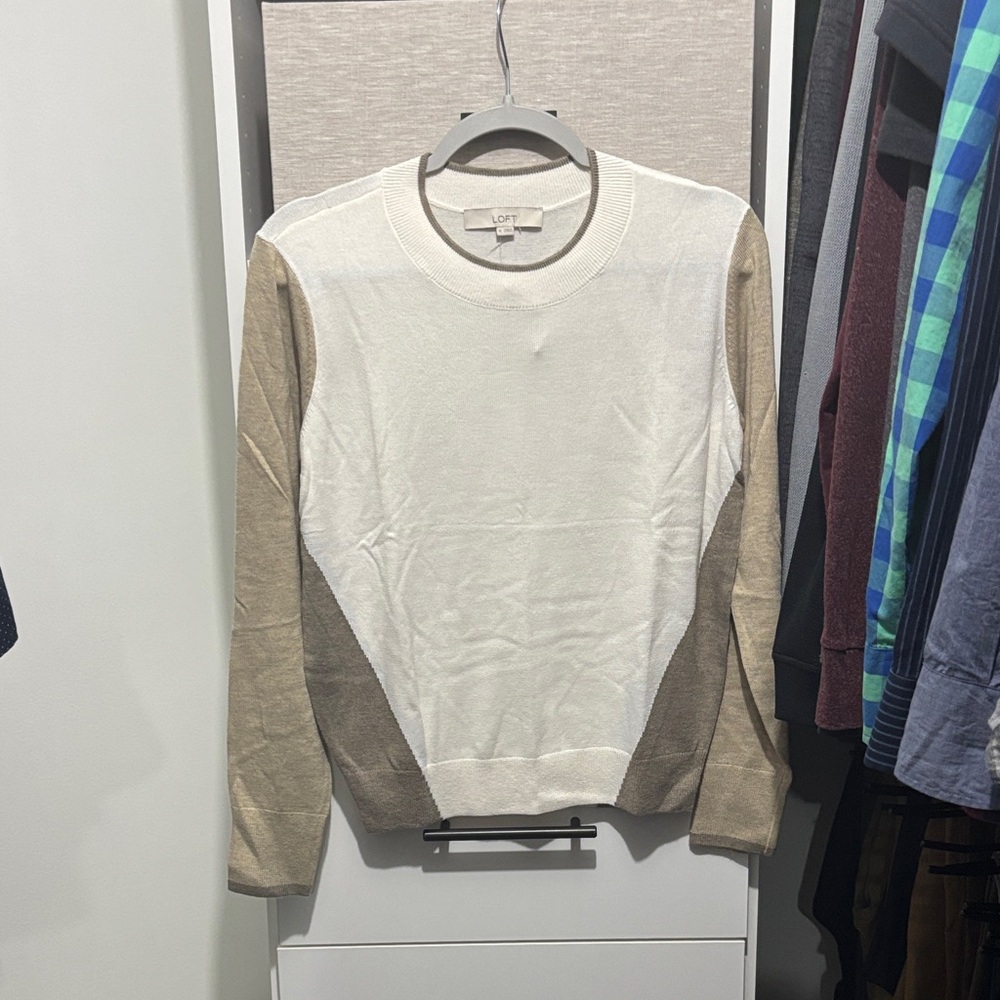 🆕 LOFT Women’s Sweater - Cream and Tan